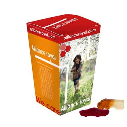 Gepersonaliseerd doosje Autodrop als relatiegeschenk
