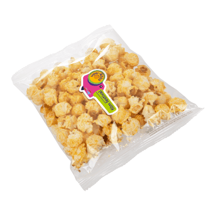 Zakje popcorn met eigen vorm logosticker