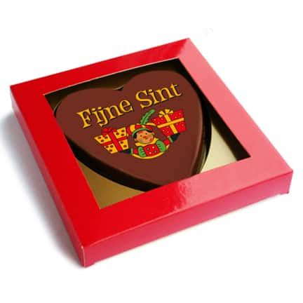 Chocolade hart met Sint bedrukking voor Sinterklaas