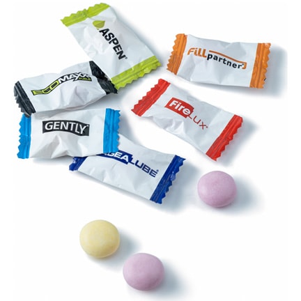 Flowpack fruit Mentos met eigen logo