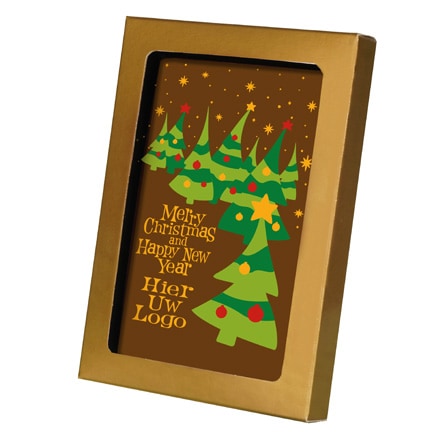 Chocolade Kerstkaart met logo als relatiegeschenk