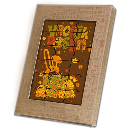 Chocolade Paaspuzzel als relatiegeschenk voor Pasen