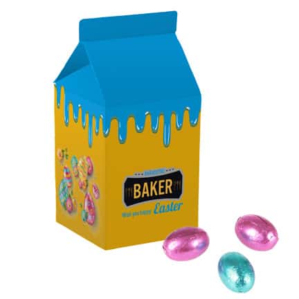 Melkpakje paaseitjes met eigen bedrukking