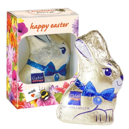 Gepersonaliseerd doosje met Gubor chocolade Paashaasje