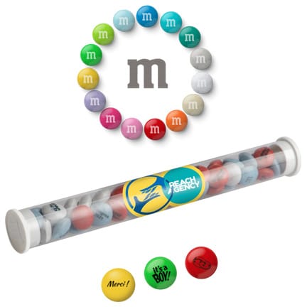 Bedrukte M&M's in koker met eigen logo