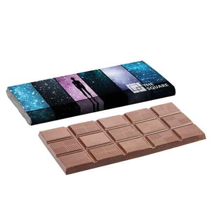 Chocoladereep met eigen bedrukking op de wikkel