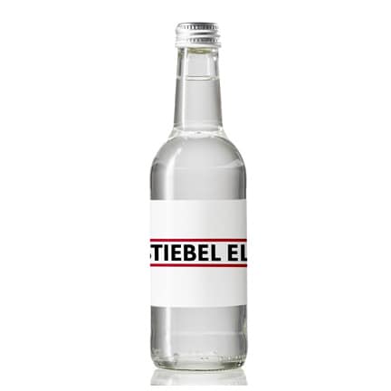 Glazen waterflesje met eigen logowikkel
