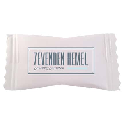 Papier Flowpack 1 pepermunt met eigen logobedrukking