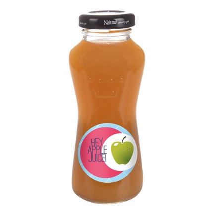 Flesje appelsap met bedrijfslogo als smaakvolle dorstlesser