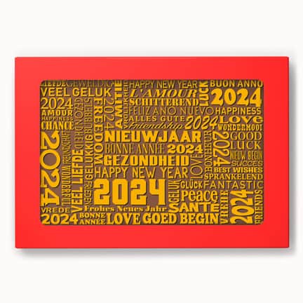 Chocoladekaart Nieuwjaar 2024 als relatiegeschenk