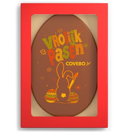 Paasei chocoladekaart met eigen logo als Paasgeschenk