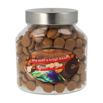 Stoere ovale pot met kruidnoten als Sinterklaas geschenk voor klanten