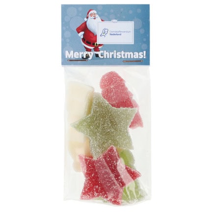 Zakje gepersonaliseerd kopkaartje met Kerst snoep