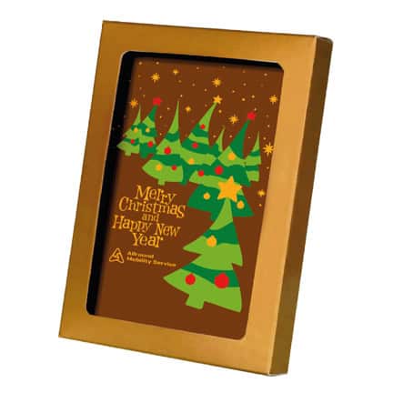 Chocolade Kerstkaart met eigen logo als Kerstgeschenk voor relaties en medewerkers