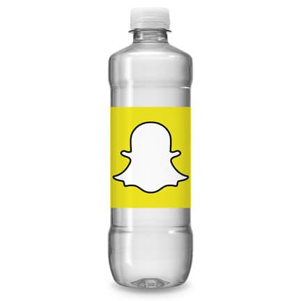Waterfles schroefdop met eigen label als beurs promo