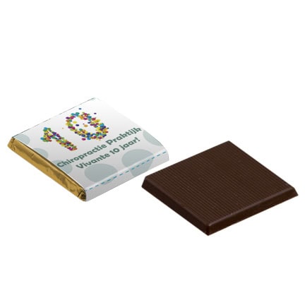 Chocolaatje met eigen full colour bedrukte wikkel