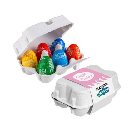 Eierdoosje met 6 Tony's paaseitjes als give-away voor Pasen