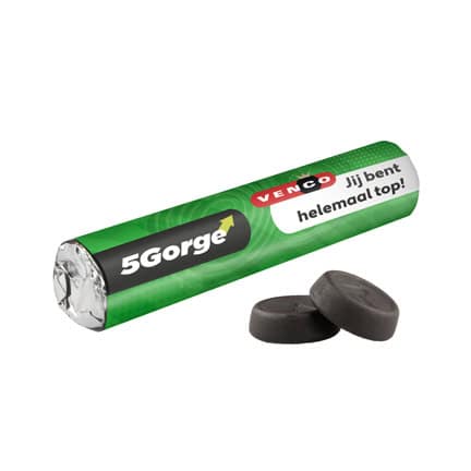 Rol TOP drop met eigen logo wikkel als promotionele give-away