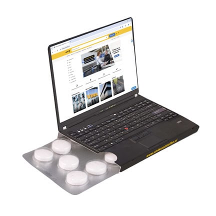 Pepermuntblister laptop als promotioneel weggevertje