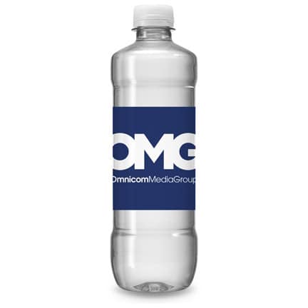 500ml waterfles met eigen logowikkel als dorstlesser tijdens beurs